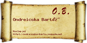 Ondreicska Bartó névjegykártya